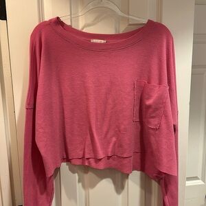 Pink waffle knit long sleeve